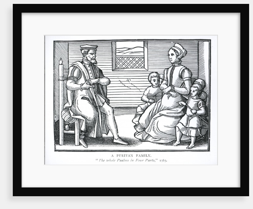 A Puritan Family by English School