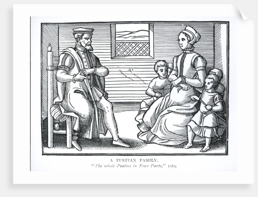 A Puritan Family by English School