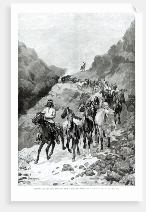 Geronimo and his Band Returning from a Raid into Mexico by Frederic Remington