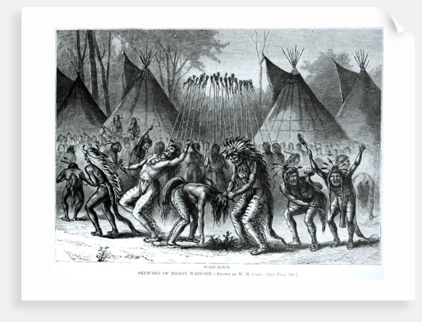 Scalp Dance from 'Sketches of Indian Warfare' by William de la Montagne Cary