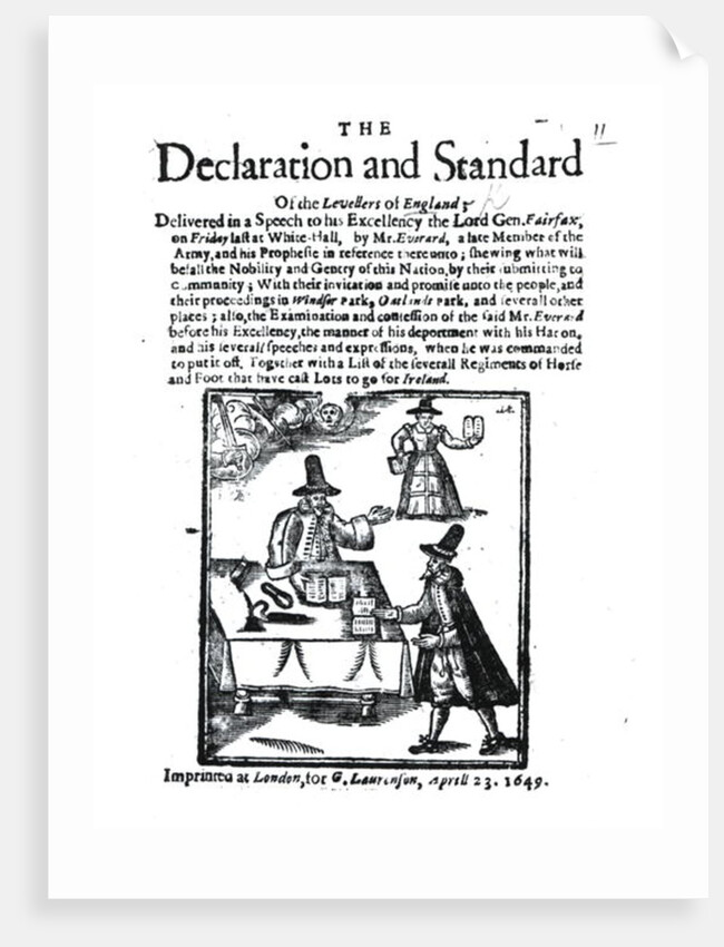 The Declaration and Standard of the Levellers, April 23 1649 by English School