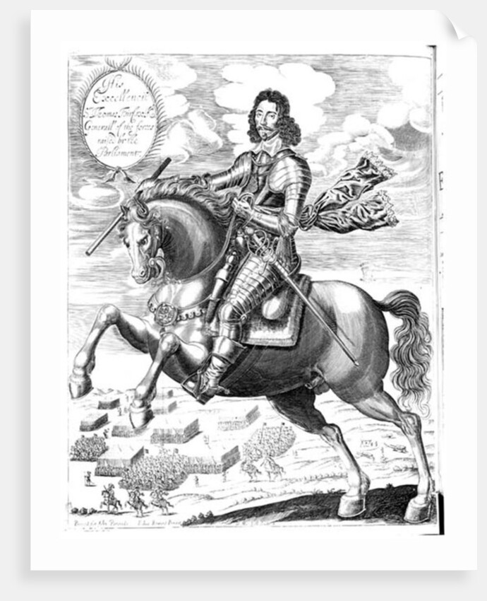 Equestrian portrait of his Excellency Sir Thomas Fairfax 3rd baron by Edward (after) Bower