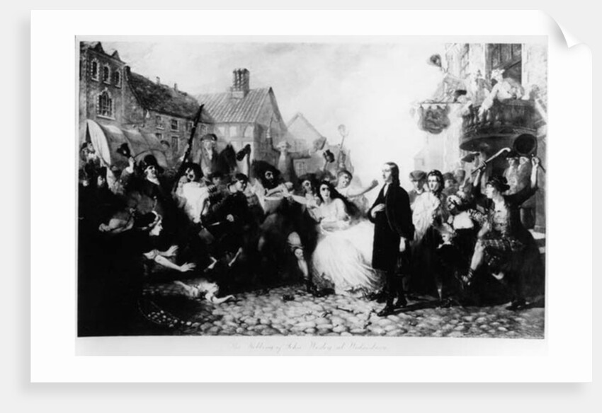 The Mobbing of John Wesley at Wednesbury by English School