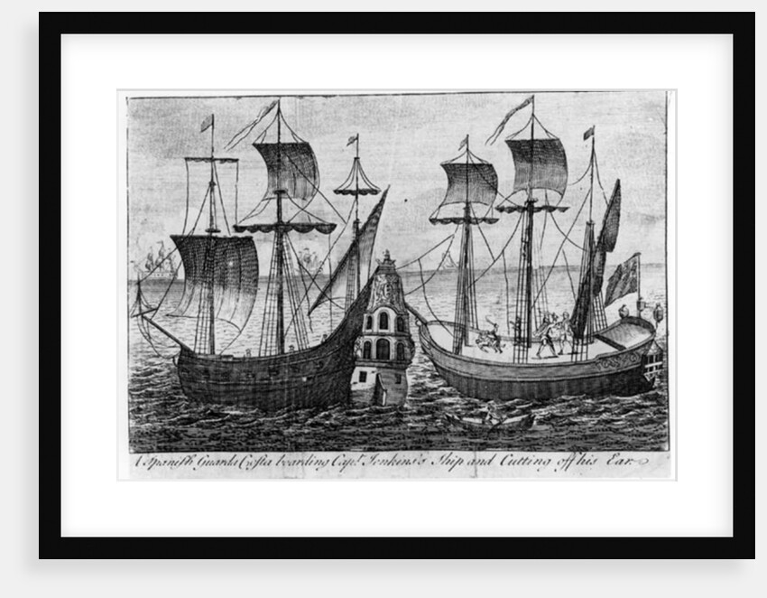 A Spanish 'Guarda Costa’ boarding Captain Jenkin's Ship and Cutting Off His Ear, 1731 by English School