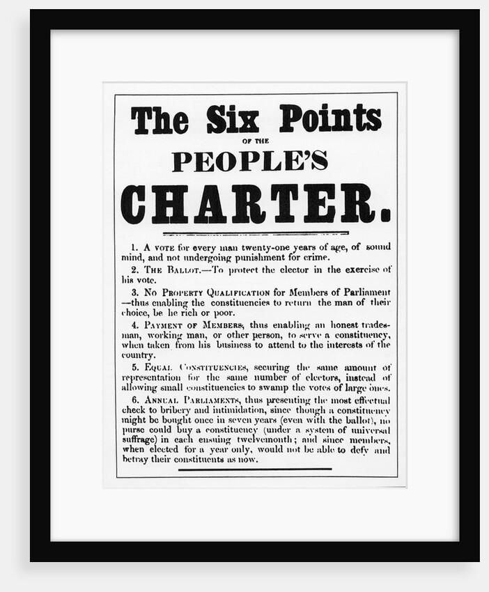 The Six Points of the People's Charter by English School