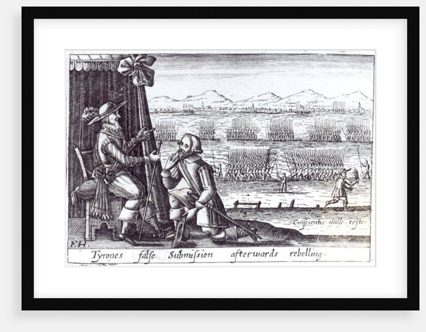 Tyrone's False Submission to the Lord Deputy, Lord Mountjoy, at Mellifont, 30th March 1603 by English School
