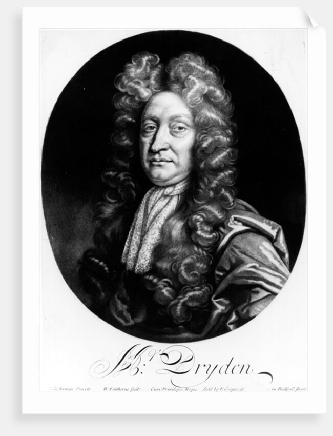 John Dryden engraved by William Faithorne by Johann Closterman