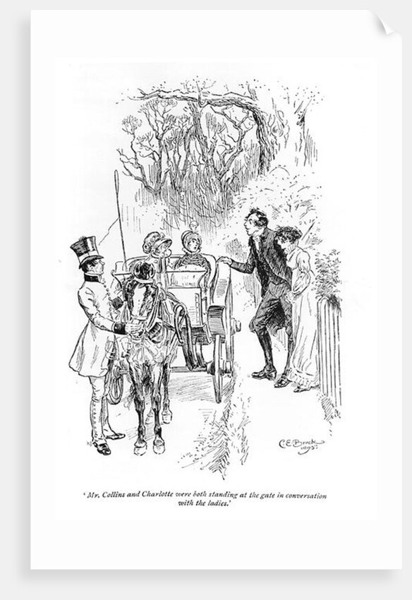 Mr. Collins and Charlotte were both standing at the gate in conversation with the ladies by Charles Edmund Brock
