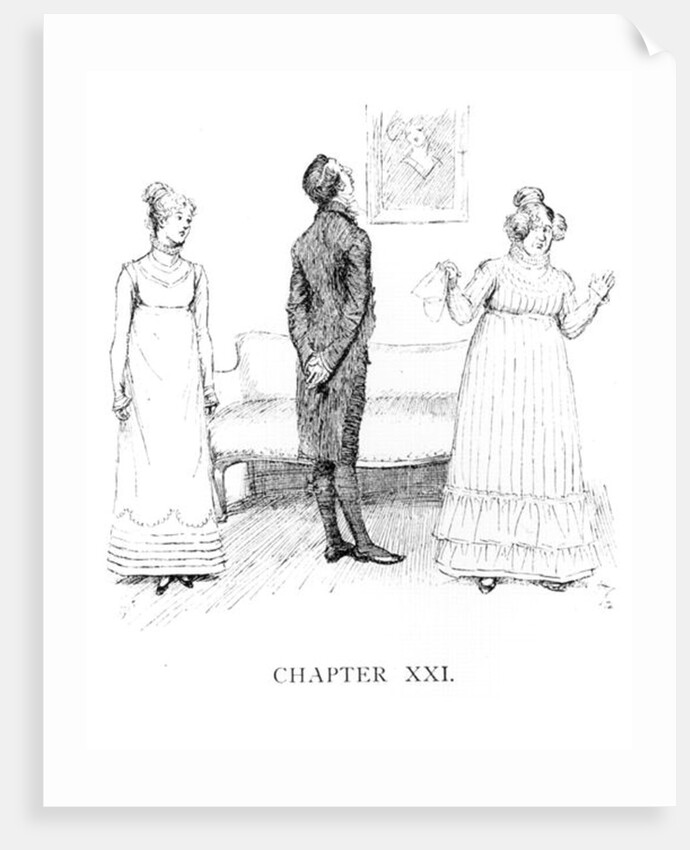 Scene from 'Pride and Prejudice' by Jane Austen by Hugh Thomson