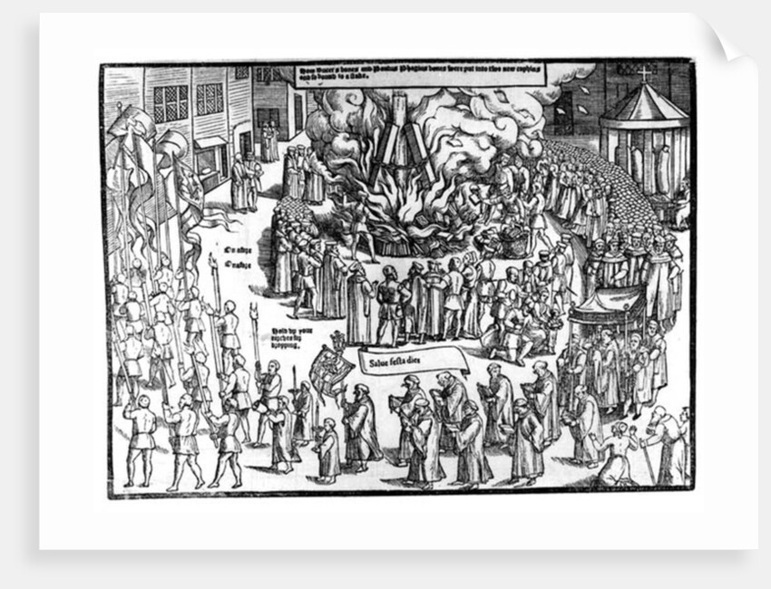 The Burning of the Remains of Martin Bucer and Paul Fagius on Market Hill in Cambridge in 1557 by English School