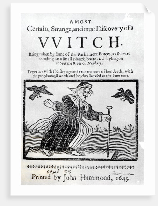 A Most Certain, Strange and True Discovery of a Witch, 1643 by English School