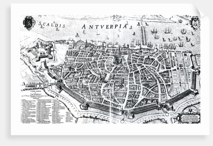Map of Antwerp by Dutch School