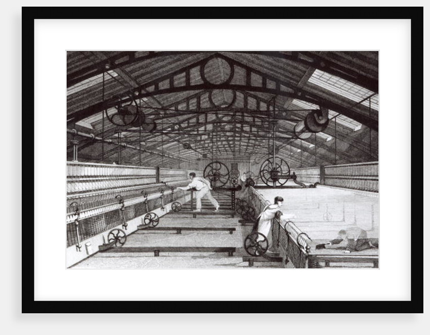 Interior of a Cotton Mill by English School
