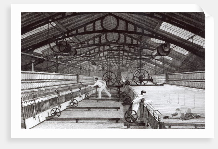 Interior of a Cotton Mill by English School