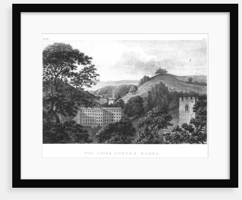Two Upper Cotton Works, New Lanark Textile mills, 1796 by English School