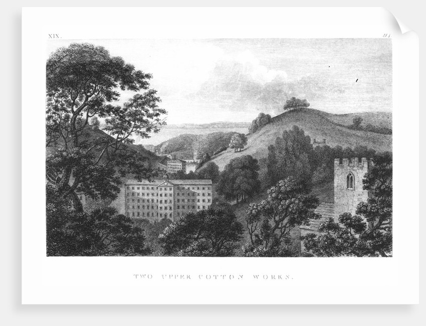 Two Upper Cotton Works, New Lanark Textile mills, 1796 by English School