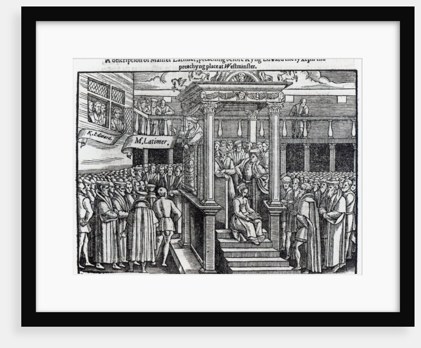 Hugh Latimer Preaching before King Edward VI at Westminster in 1547 by English School