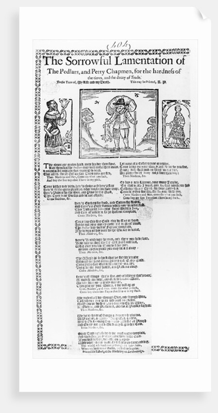 The Sorrowful Lamentation of the Pedlars, and Petty Chapmen by English School