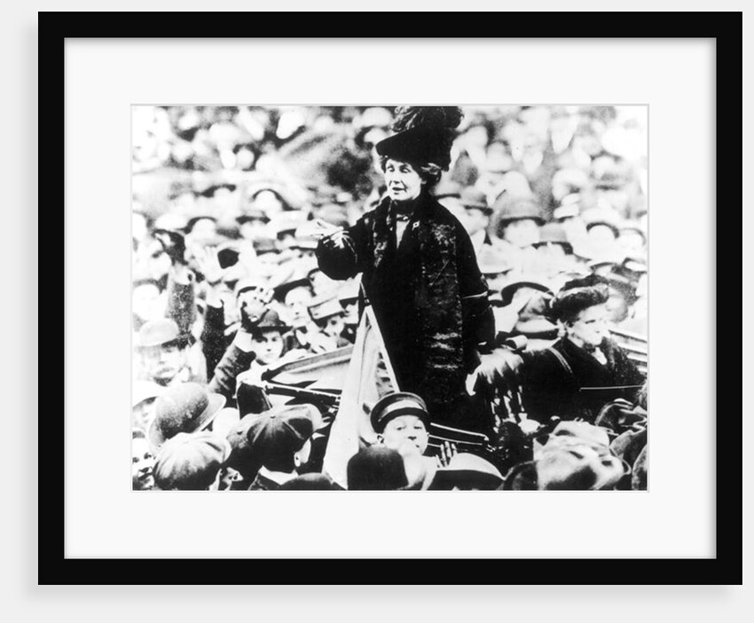 Mrs Emmeline Pankhurst Addressing a Crowd in New York, c.1910 by English Photographer