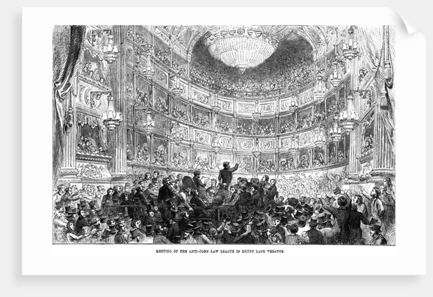 Meeting of the Anti-Corn Law League in Drury Lane Theatre by English School