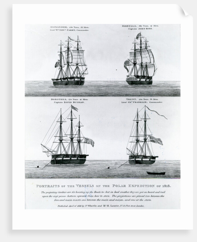 Portraits of the Vessels of the Polar Expedition of 1818 by English School