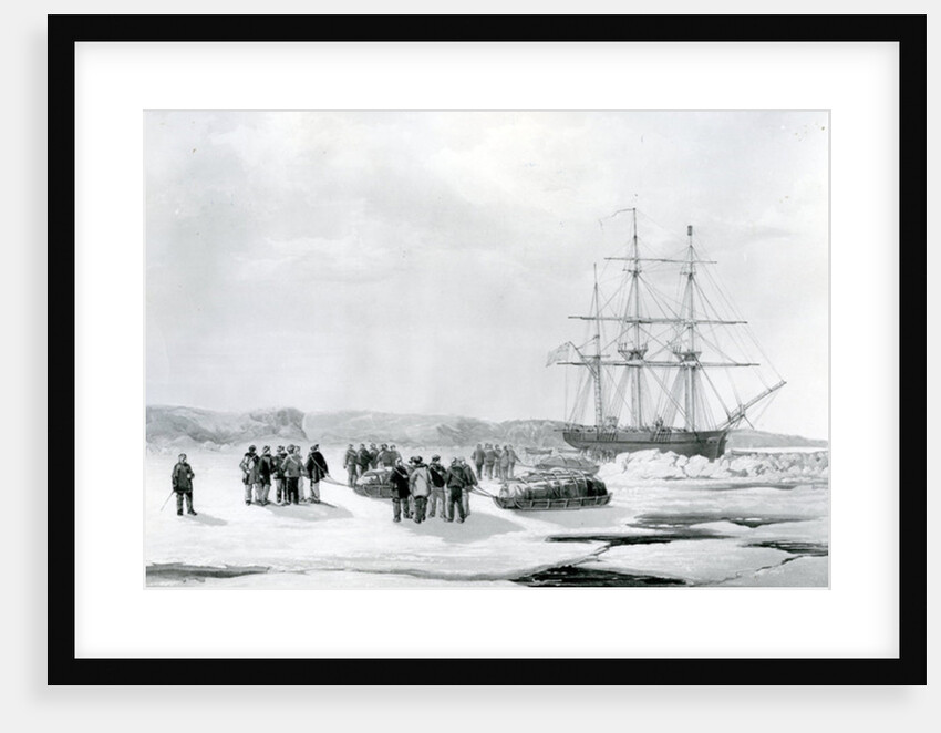 Sledge Party leaving HMS Investigator in Mercy Bay, Under command of Lieutenant Gurney Creswell by English School