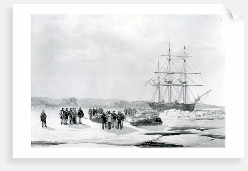 Sledge Party leaving HMS Investigator in Mercy Bay, Under command of Lieutenant Gurney Creswell by English School