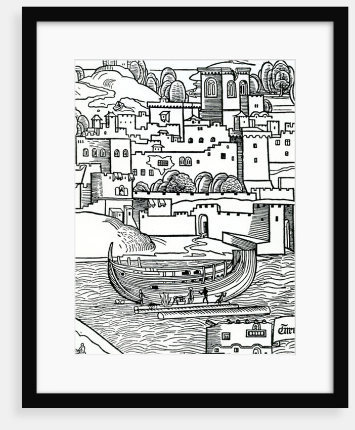 Breaming a ship, 1486 by English School