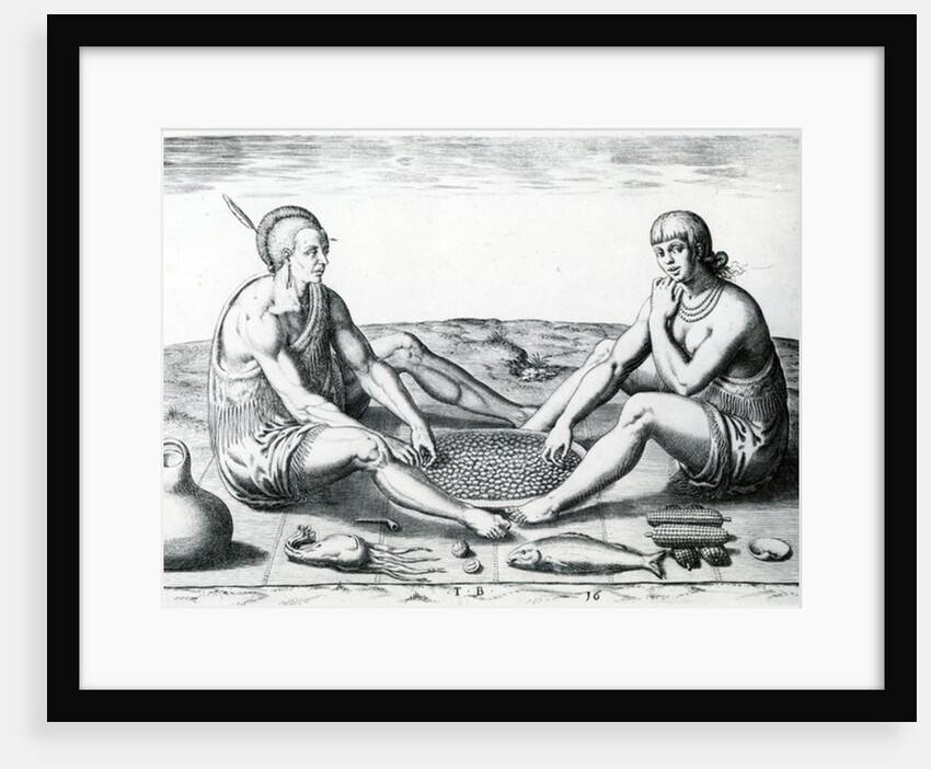 Their sitting at meat, 1590 by John White