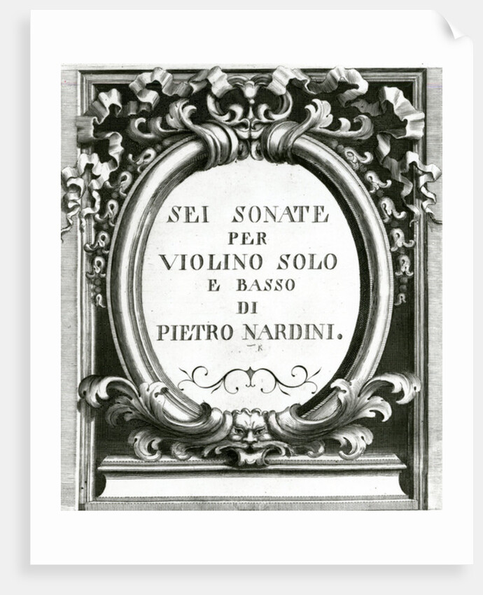 Music cover sheet for violin by Pietro Nardini by Anonymous Anonymous