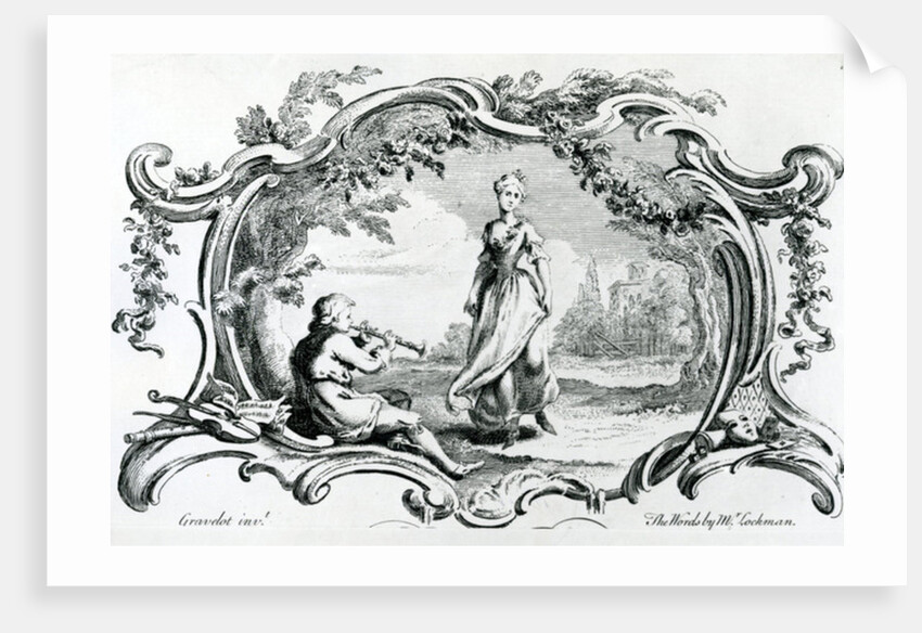 Flautist and Woman by Hubert Francois Gravelot