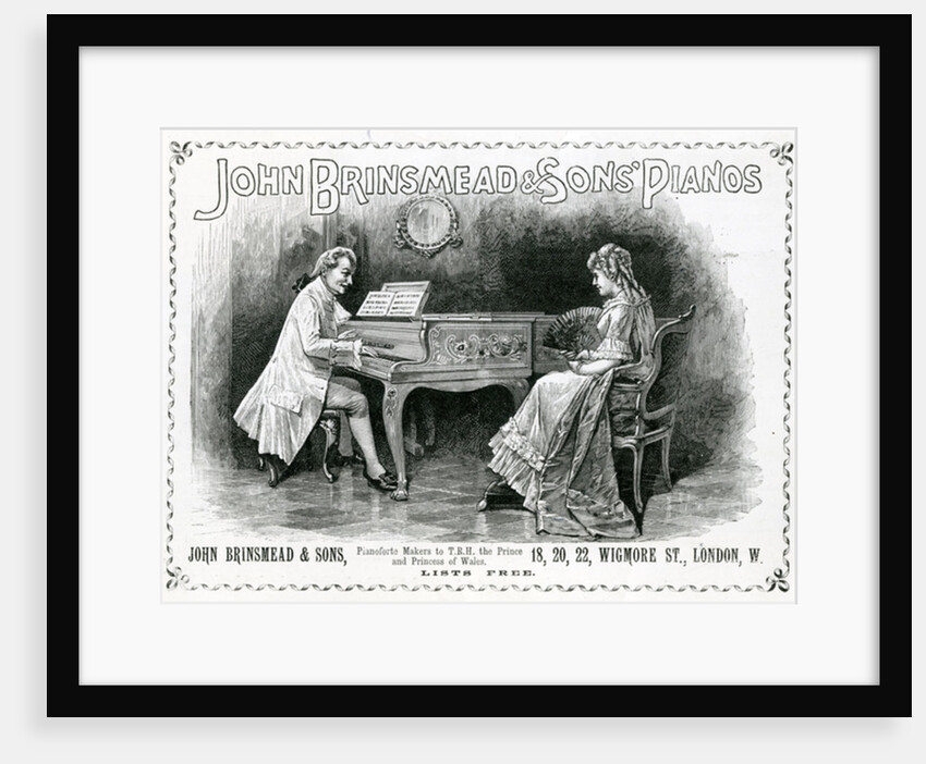 Advertisement, John Brinsmead and Sons Pianos by English School