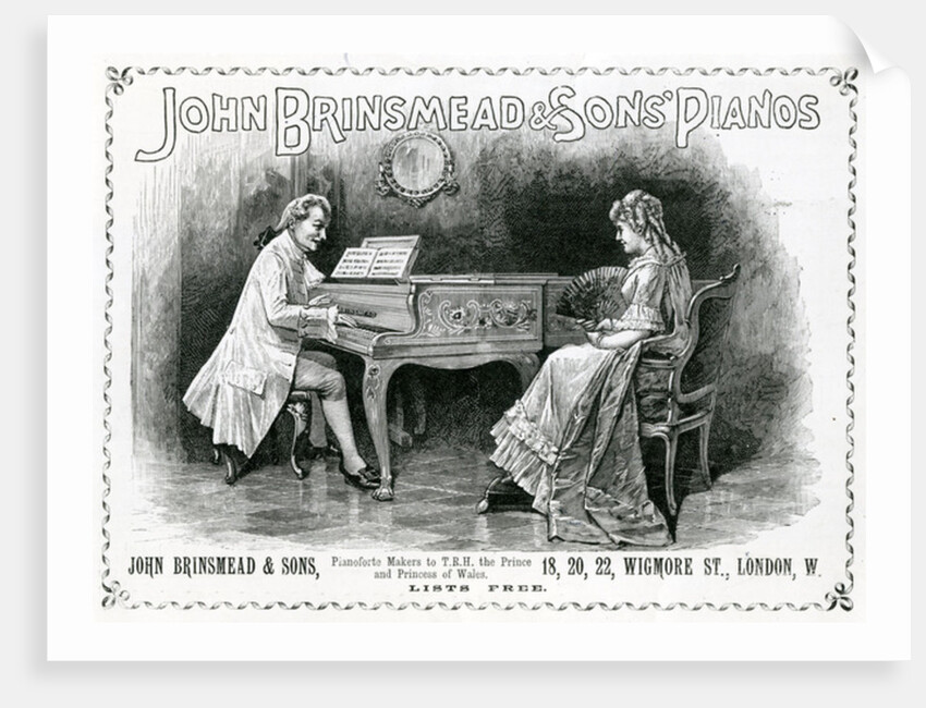 Advertisement, John Brinsmead and Sons Pianos by English School