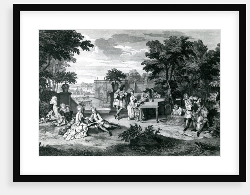 A L'ombre des bosquets dans un beau jour d'Eté..c.1710 by Bernard Picart