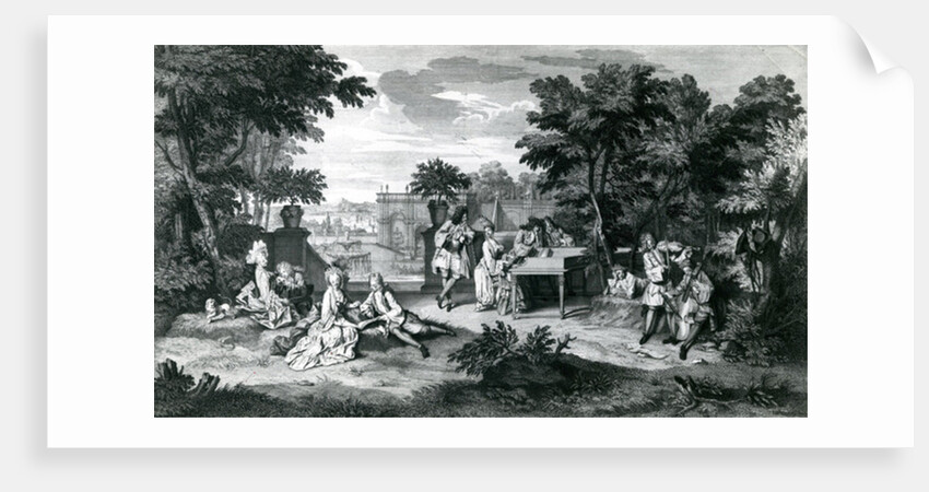 A L'ombre des bosquets dans un beau jour d'Eté..c.1710 by Bernard Picart