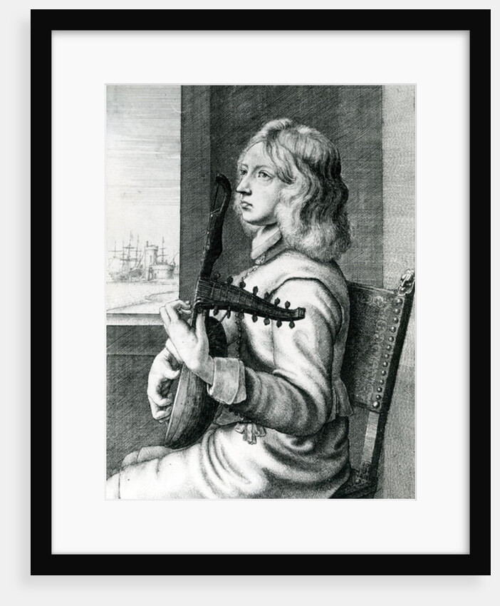 Baroque Lute player by Wenceslaus Hollar