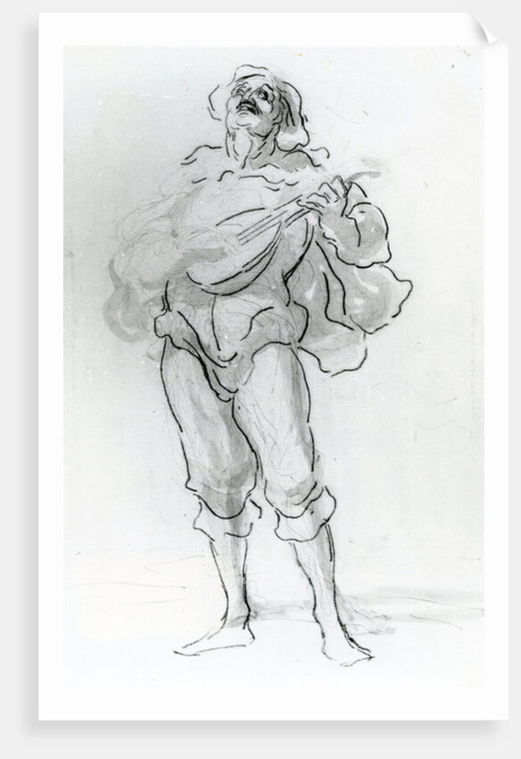 The Lute Player by Honore Daumier