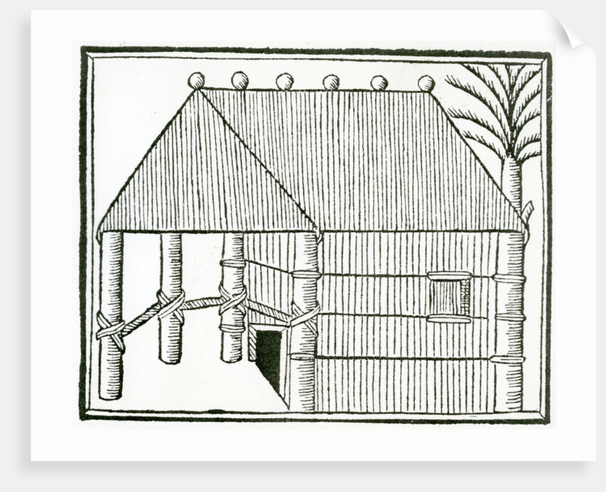 An Indian Habitation from 'la Historia general de las Indias' 1547 by Christopher Columbus