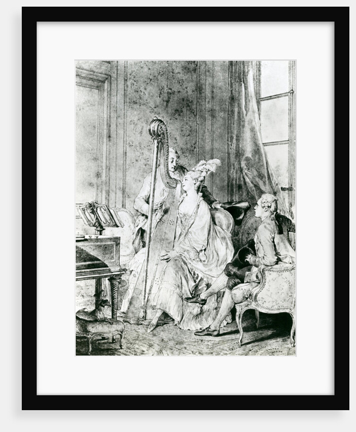 Playing the harp by Anonymous Anonymous