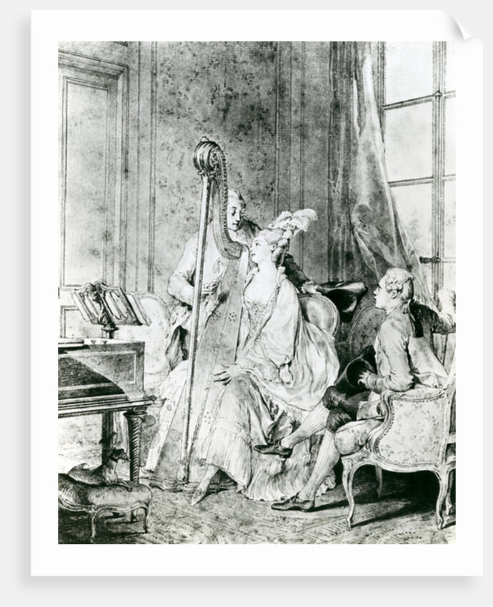 Playing the harp by Anonymous Anonymous