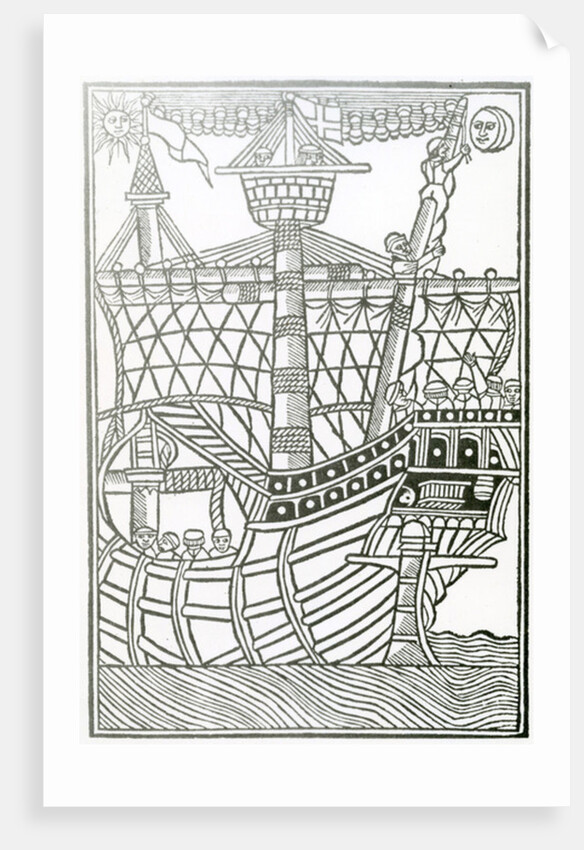 A Caravel from 'la Historia general de las Indias' 1547 by Christopher Columbus