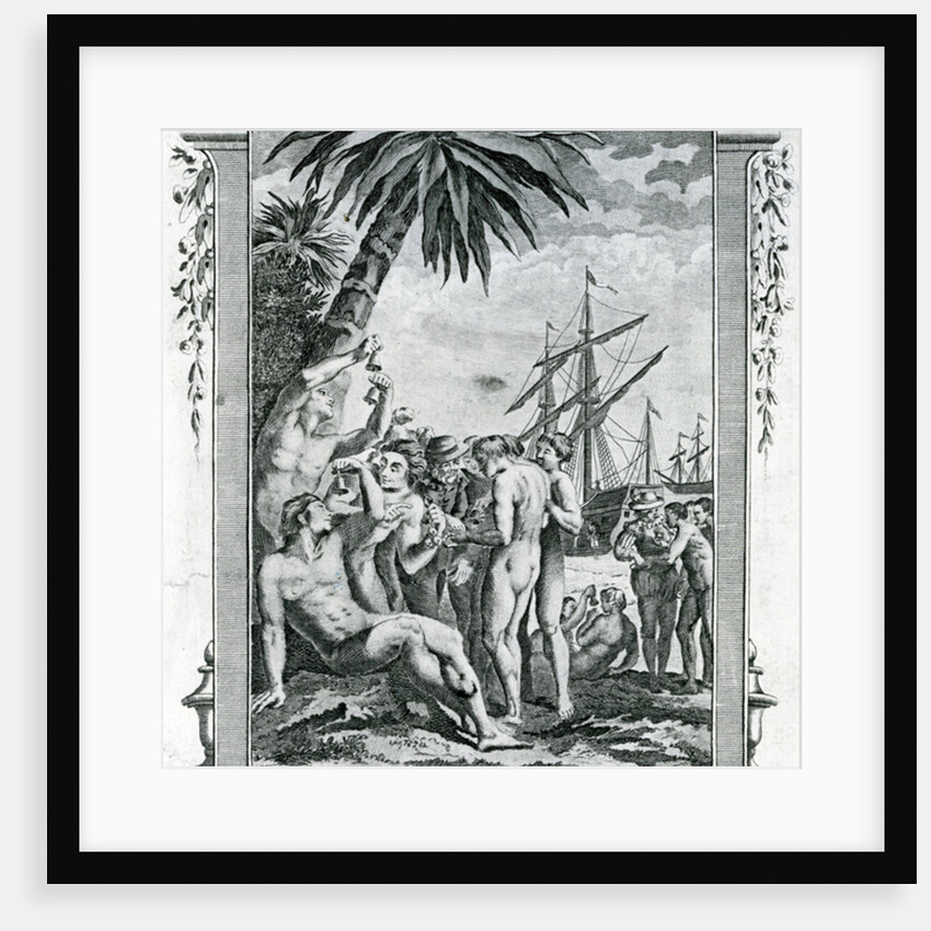 The First Interview of Christopher Columbus with the Natives of America, 1777 by British School