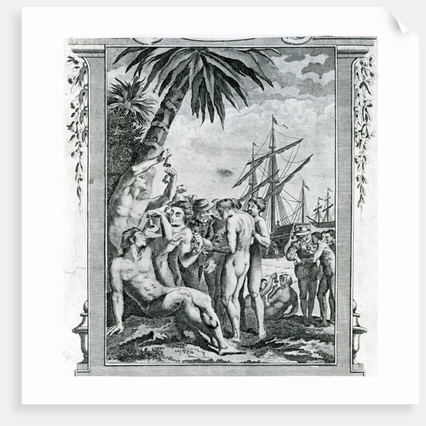 The First Interview of Christopher Columbus with the Natives of America, 1777 by British School