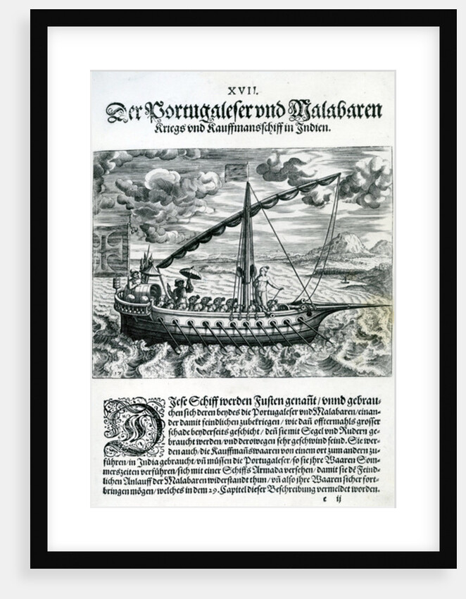 Ship from 'India Orientalis', 1598 by Theodor de Bry