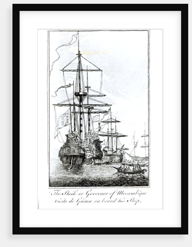 The Sheik or Governor of Mozambique Visits da Gama on Board his Ship; by English School