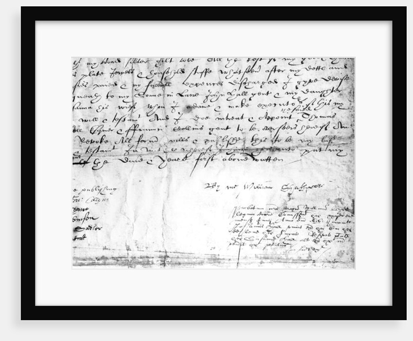 Signature of William Shakespeare, 1616 by English School