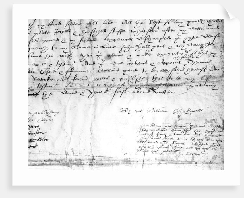 Signature of William Shakespeare, 1616 by English School