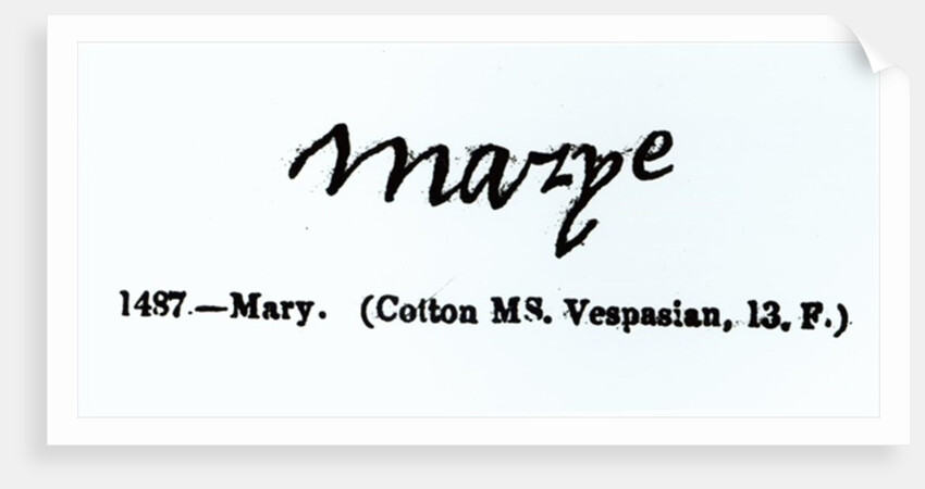 Reproduction of the signature of Mary I by Anonymous