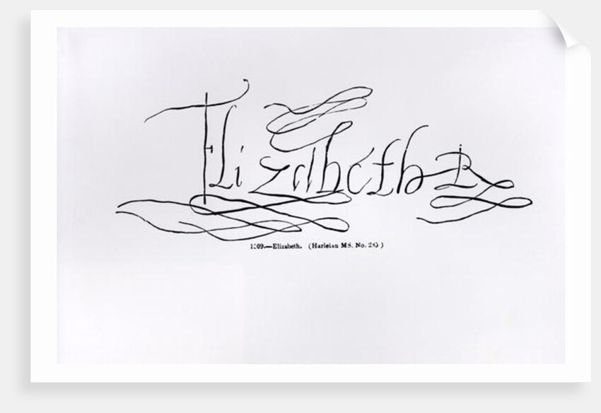 Signature of Queen Elizabeth I by English School