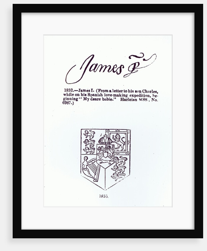 Reproduction of the signature of James VI and I, March 17th 1623 by Anonymous